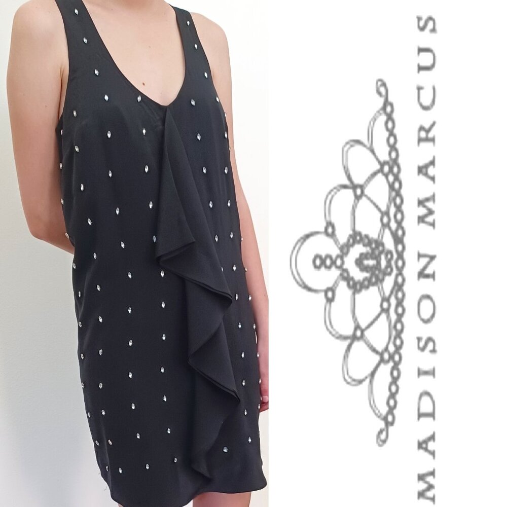 New Madison Marcus 100 Silk Little Black Dress